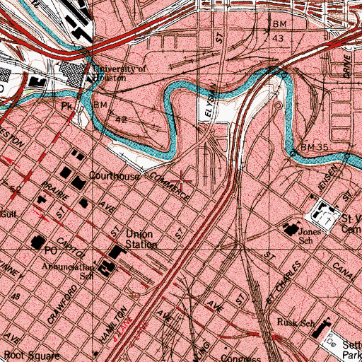 Topographic Map of National Biscuit Company Building, TX