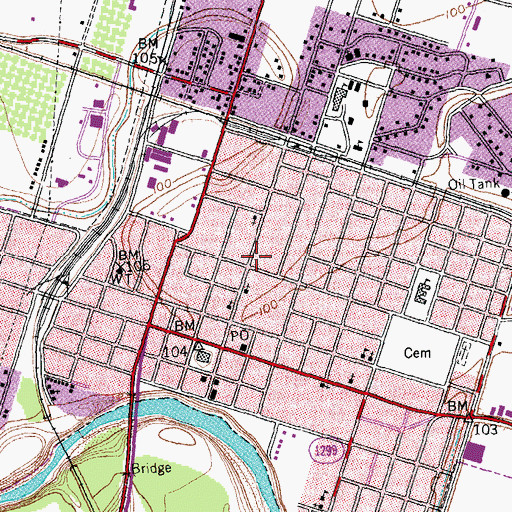 Topographic Map of Nettie Elkins House, TX