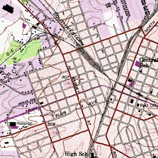 Topographic Map of Newsom-Moss House, TX