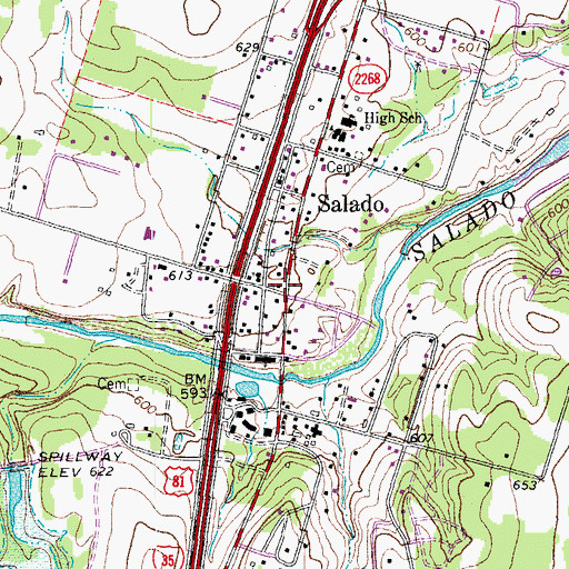 Topographic Map of Norton-Orgain House, TX