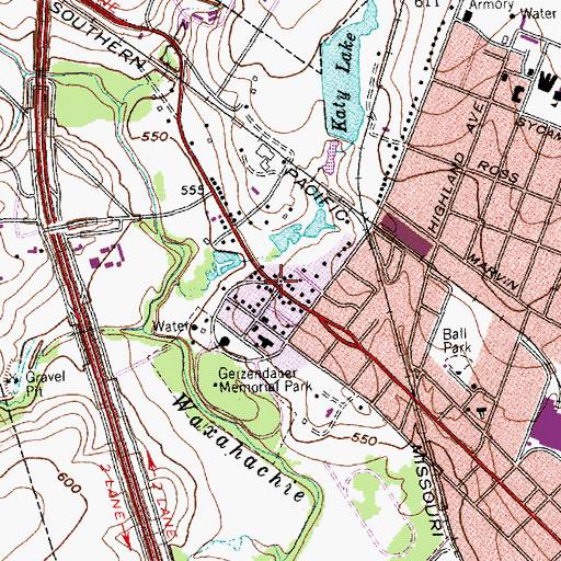 Topographic Map of O B Sims House, TX