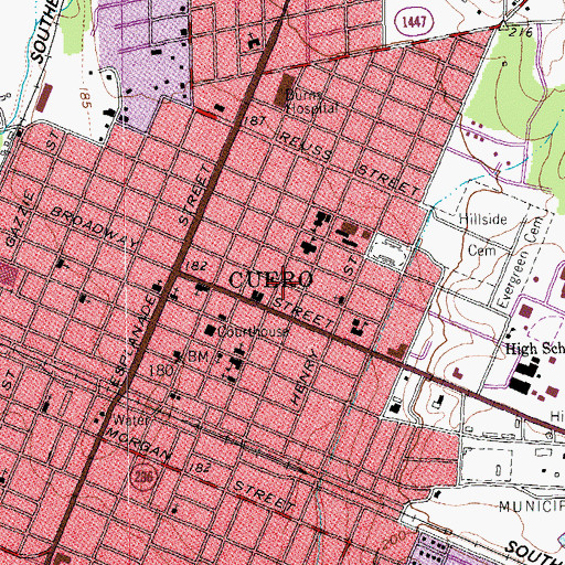 Topographic Map of O F and Mary Prigden House, TX