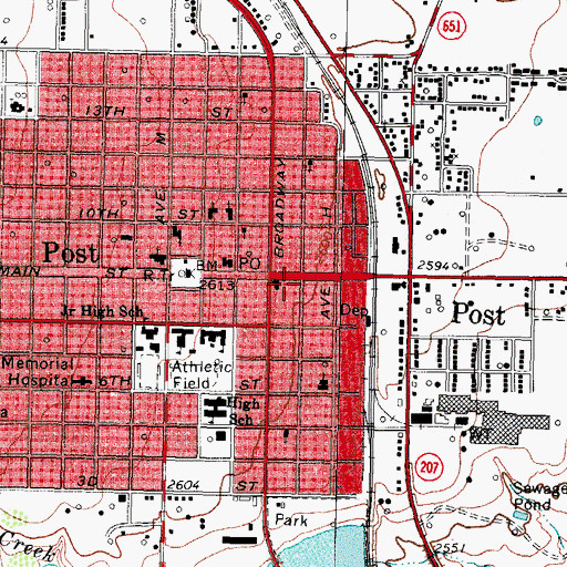 Topographic Map of Old Algerita Hotel, TX