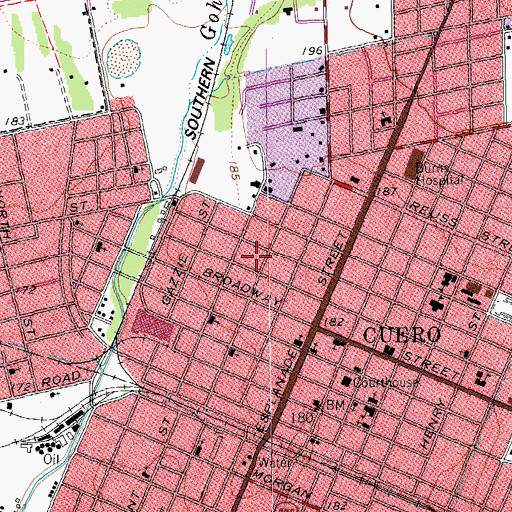 Topographic Map of Old Beer and Ice Warehouse, TX