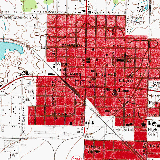 Topographic Map of Old Bryant-Link Building, TX