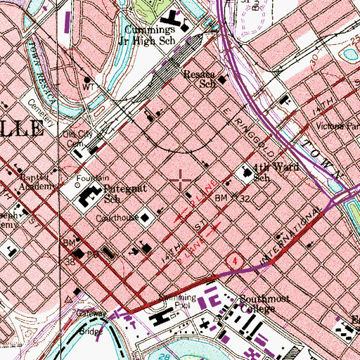 Topographic Map of Old Cameron County Jail, TX