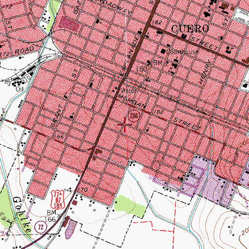 Topographic Map of English-German School, TX