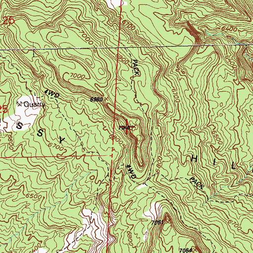 Topographic Map of Grassy Hills, CO