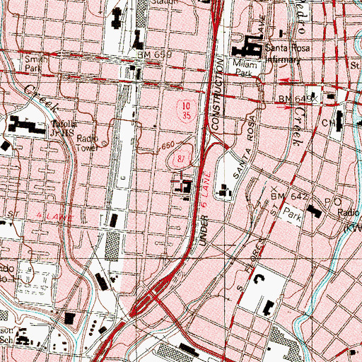 Topographic Map of Jose Antonio Navarro Elementary School, TX