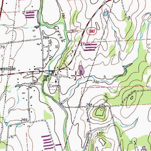 Topographic Map of Leesville Schoolhouse, TX