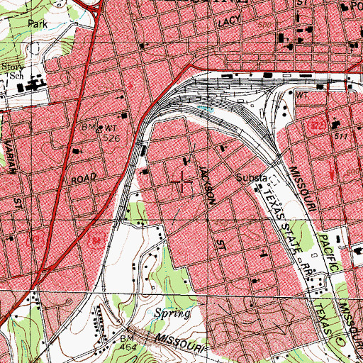 Topographic Map of Lincoln High School, TX