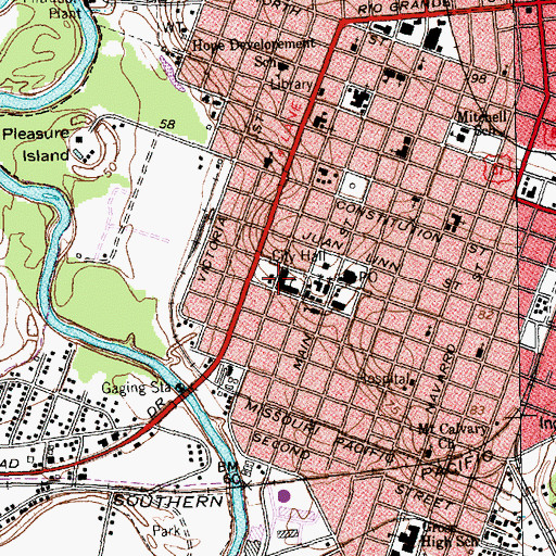 Topographic Map of Nazareth Academy Catholic Elementary and Middle School, TX
