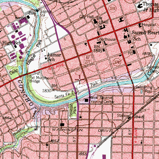 Topographic Map of Monogram Square, TX