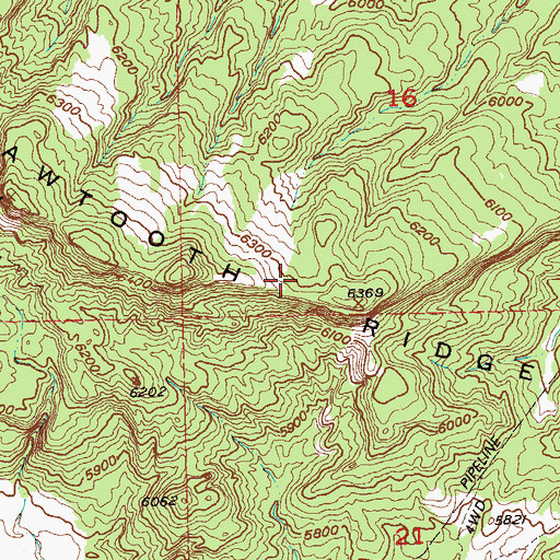 Topographic Map of Sawtooth Ridge, CO