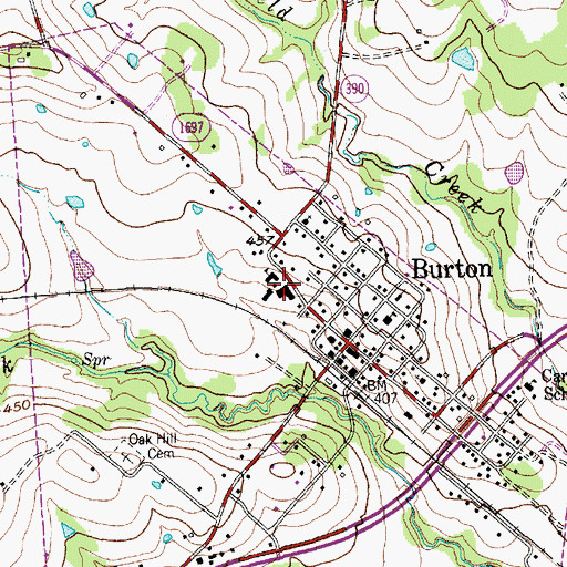Topographic Map of Burton High School, TX