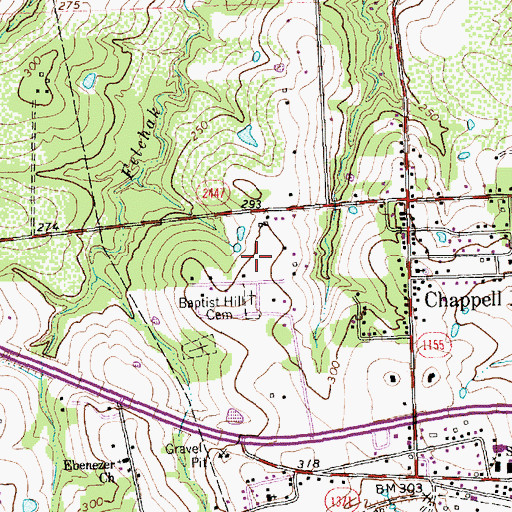 Topographic Map of Chappell Hill Public School, TX