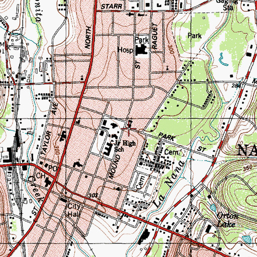 Topographic Map of Zion Hill Historic District, TX