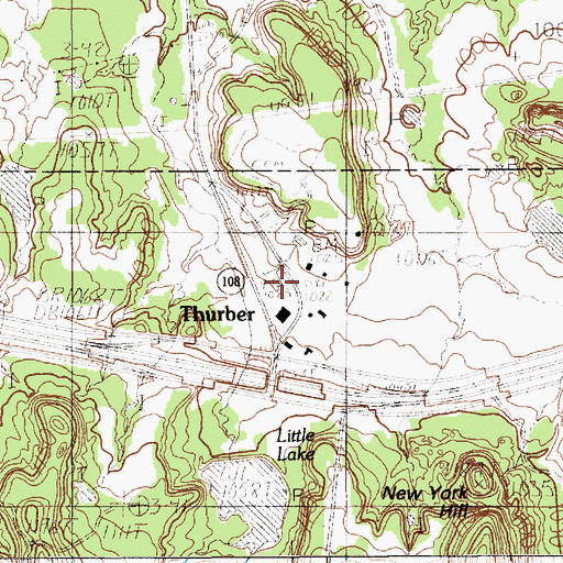 Topographic Map of Thurber Historic District, TX