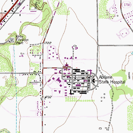 Topographic Map of State Epileptic Colony Historic District, TX