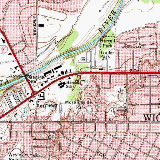 Topographic Map of Morningside Historic District, TX