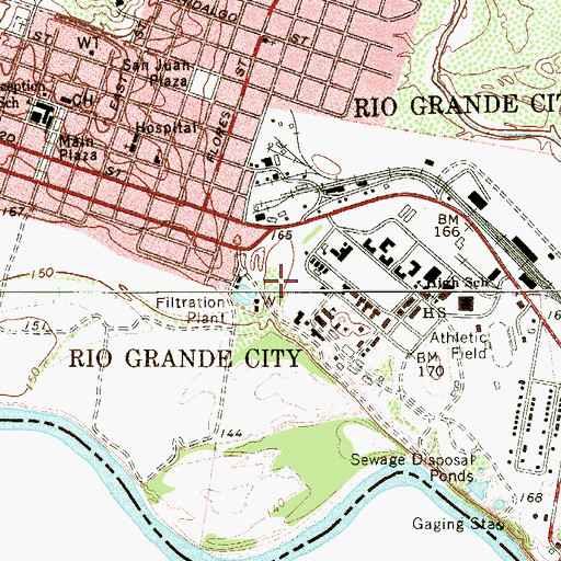 Topographic Map of Fort Ringgold Historic District, TX
