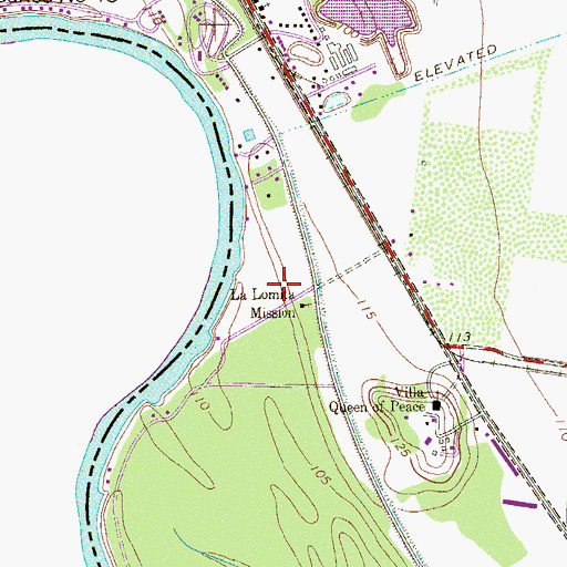 Topographic Map of La Lomita Historic District, TX