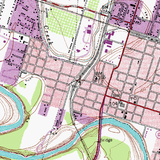 Topographic Map of Texas and New Orleans Railroad Depot, TX