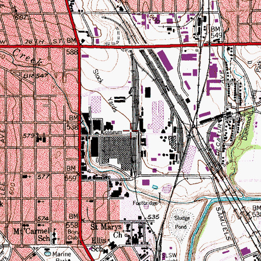 Topographic Map of Texas and Pacific Steam Locomotive Number 610, TX