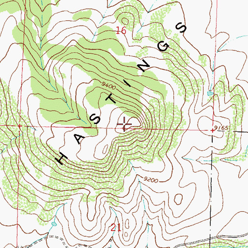 Topographic Map of Hastings Mesa, CO
