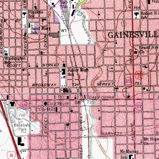 Topographic Map of Santa Fe Passenger Depot, TX