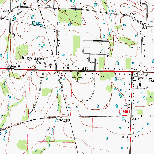 Topographic Map of Santa Fe-Frisco Depot, TX