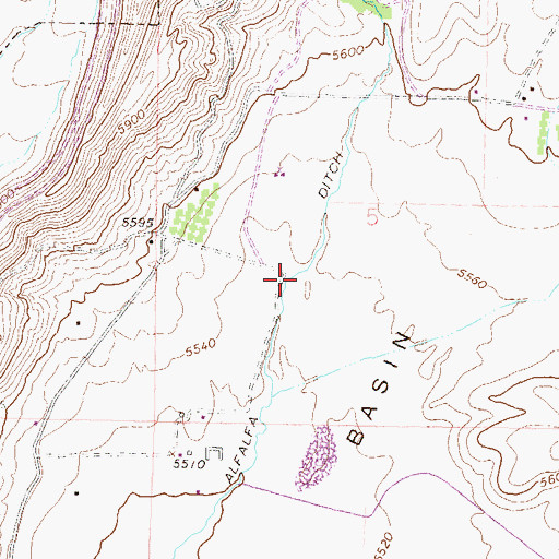 Topographic Map of Alfalfa Ditch, CO