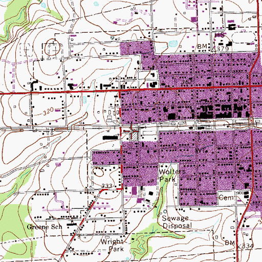 Topographic Map of Schulenburg Cotton Compress, TX
