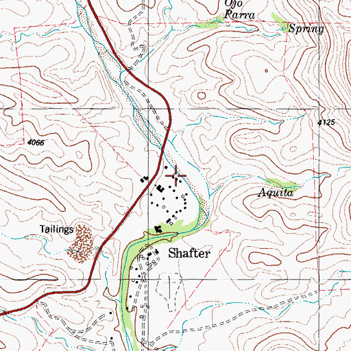 Topographic Map of Shafter Historic Mining District, TX