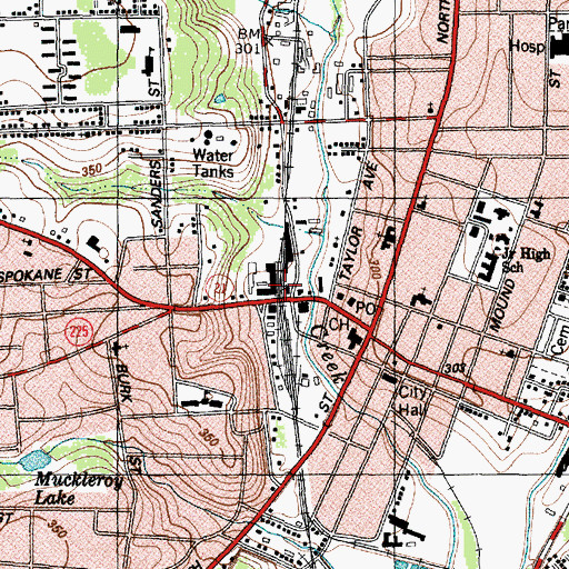 Topographic Map of Southern Pacific Railroad Depot, TX