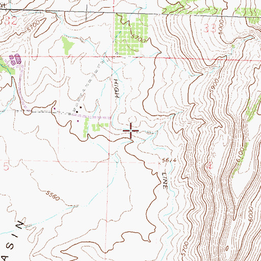 Topographic Map of Highline Ditch, CO