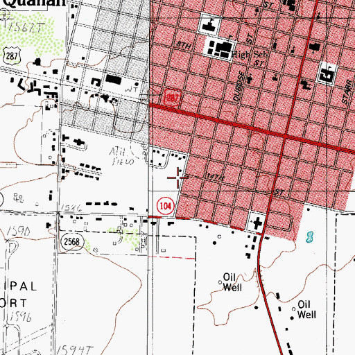 Topographic Map of Quanah Acme and Pacific Depot, TX