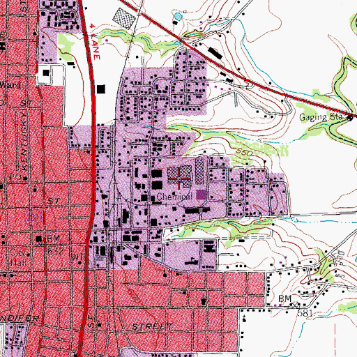 Topographic Map of McKinney Cotton Compress Plant, TX