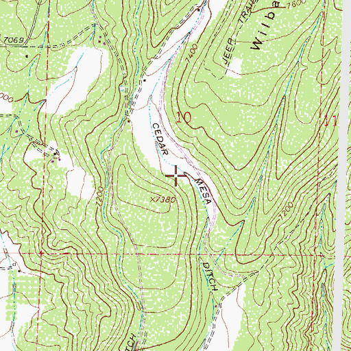 Topographic Map of Cedar Mesa Ditch, CO
