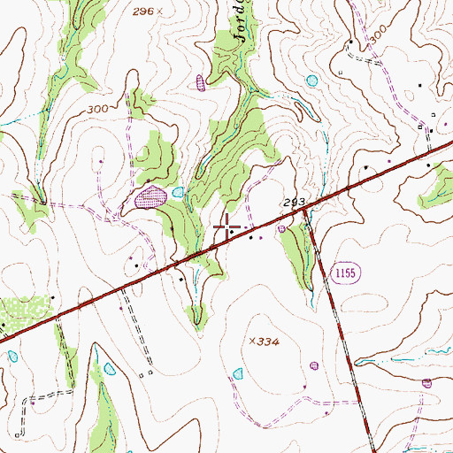 Topographic Map of Hatfield Plantation, TX