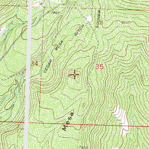 Topographic Map of Wilbanks Mesa, CO