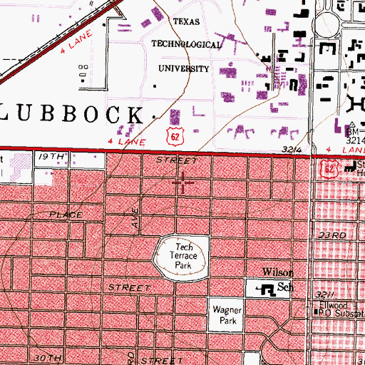 Topographic Map of Holden Properties Historic District, TX