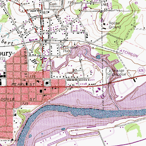 Topographic Map of Hood County Courthouse Historic District, TX
