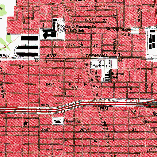 Topographic Map of Independence Heights Residential Historic District, TX