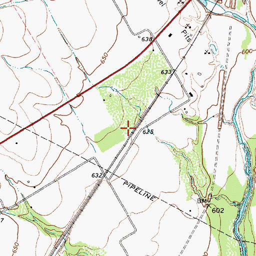 Topographic Map of J T Baker Farmstead, TX