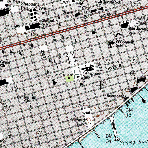Topographic Map of Garten Verein Pavilion, TX