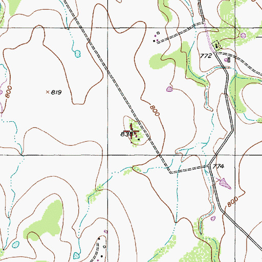Topographic Map of Eric and Martha Linberg Farm, TX