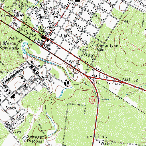 Topographic Map of Fort Clark Historic District, TX