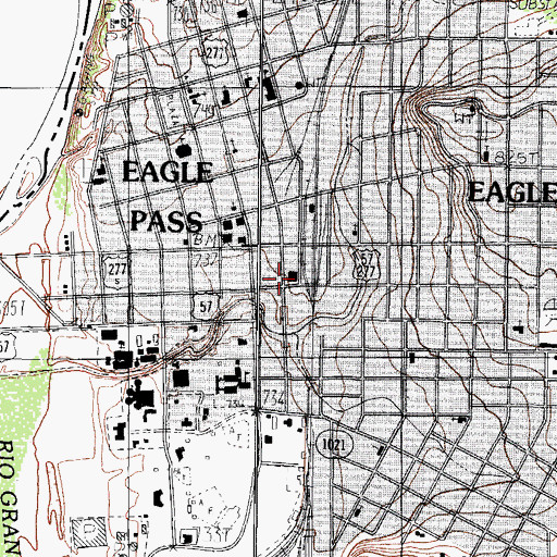 Topographic Map of Fort Duncan, TX