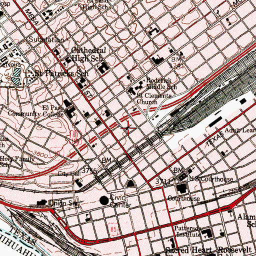 Topographic Map of El Paso County Water Improvement District, TX
